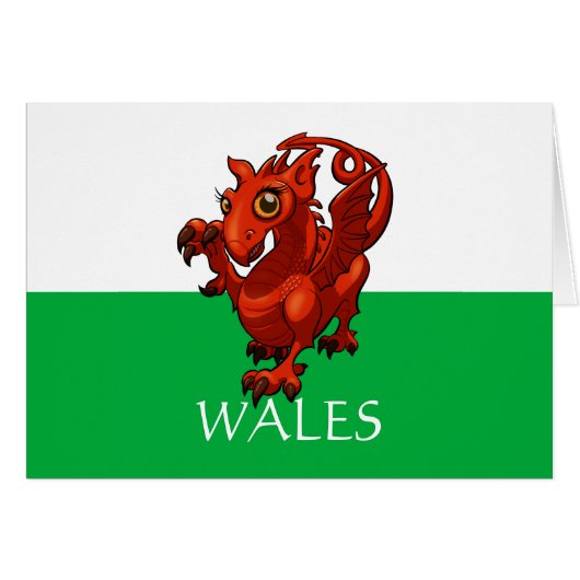 Fierce aber Niedlich Baby Welsh Red Dragon Cartoon (Vorderseite (Horizontal))