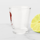 Fierce aber Niedlich Baby Welsh Red Dragon Cartoon Schnapsglas (Rechts)