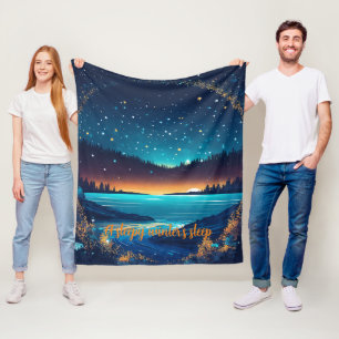 Fierce Abstrakt River mit Magic Stars Sunset - Fleecedecke