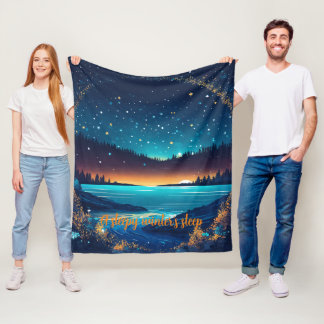 Fierce Abstrakt River mit Magic Stars Sunset - Fleecedecke