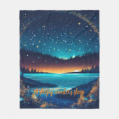 Fierce Abstrakt River mit Magic Stars Sunset - Fleecedecke (Vorderseite)