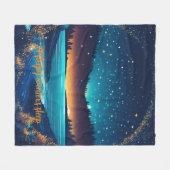 Fierce Abstrakt River mit Magic Stars Sunset - Fleecedecke (Vorderseite (Horizontal))