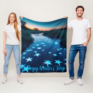 Fierce Abstrakt River mit Magic Stars Sunset - Fleecedecke