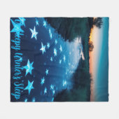 Fierce Abstrakt River mit Magic Stars Sunset - Fleecedecke (Vorderseite (Horizontal))