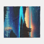 Fierce Abstrakt River mit Magic Stars Sunset - Fleecedecke (Vorderseite (Horizontal))