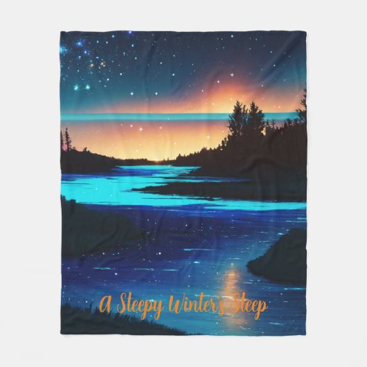 Fierce Abstrakt River mit Magic Stars Sunset - Fleecedecke (Vorderseite)
