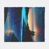 Fierce Abstrakt River mit Magic Stars Sunset - Fleecedecke (Vorderseite (Horizontal))