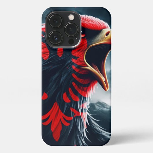Fierce Albanian Eagle iPhone 13 Pro Fall iPhone Hülle (Rückseite)