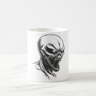 Fierce Alien Scream Coffee Mug – Bold Black Kaffeetasse
