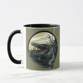Fierce Alligator Swamp Illustration Art Tasse