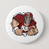 Fierce American Football Player durchbrechen Button (Vorderseite)