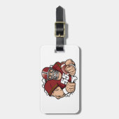 Fierce American Football Player durchbrechen Gepäckanhänger (Vorderseite vertikal)