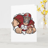 Fierce American Football Player durchbrechen Karte (Gelbe Blume)