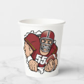 Fierce American Football Player durchbrechen Pappbecher (Vorderseite)