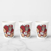 Fierce American Football Player durchbrechen Pappbecher