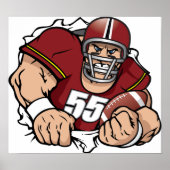 Fierce American Football Player durchbrechen Poster (Vorne)