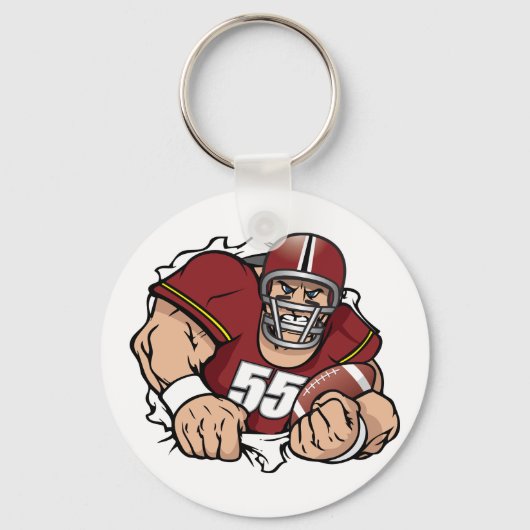Fierce American Football Player durchbrechen Schlüsselanhänger (Rückseite)