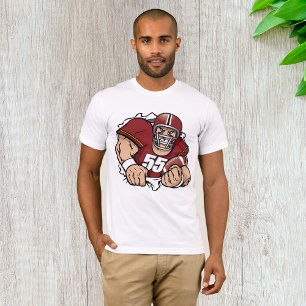 Fierce American Football Player durchbrechen T-Shirt