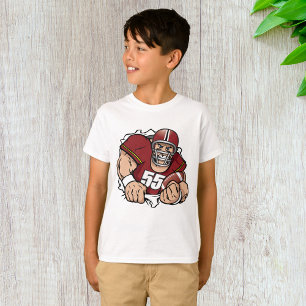 Fierce American Football Player durchbrechen T-Shirt