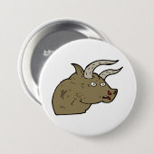 Fierce Angry Bull Head Rustic Wild Animal Button (Vorne & Hinten)