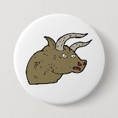 Fierce Angry Bull Head Rustic Wild Animal Button (Vorderseite)