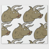Fierce Angry Bull Head Rustic Wild Animal Geschenkpapier (Flach)