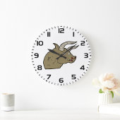 Fierce Angry Bull Head Rustic Wild Animal Große Wanduhr