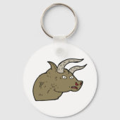 Fierce Angry Bull Head Rustic Wild Animal Schlüsselanhänger (Vorderseite)