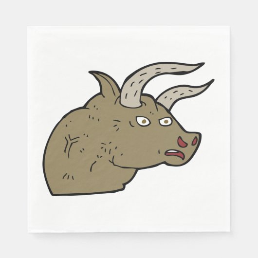 Fierce Angry Bull Head Rustic Wild Animal Serviette (Vorderseite)