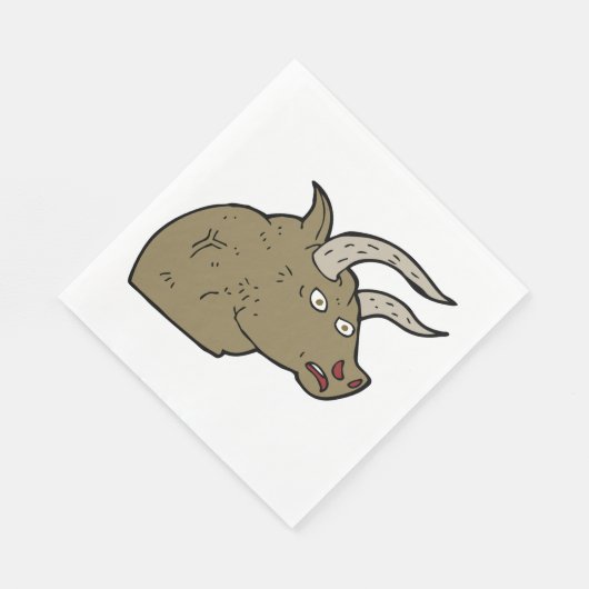 Fierce Angry Bull Head Rustic Wild Animal Serviette (Ecke)