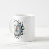 Fierce Bald Adler durchbrechen Wand Kaffeetasse (Vorderseite Links)