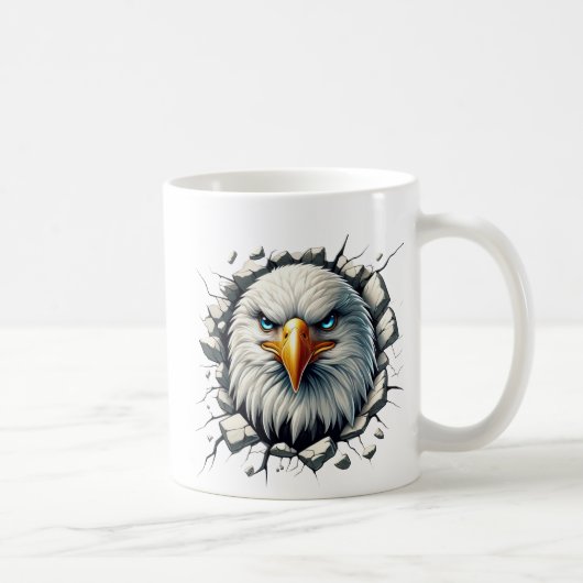 Fierce Bald Adler durchbrechen Wand Kaffeetasse (Rechts)