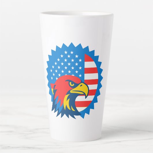 Fierce Bald Eagle über die US-Flagge Milchtasse (Vorderseite)