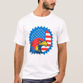 Fierce Bald Eagle über die US-Flagge T-Shirt