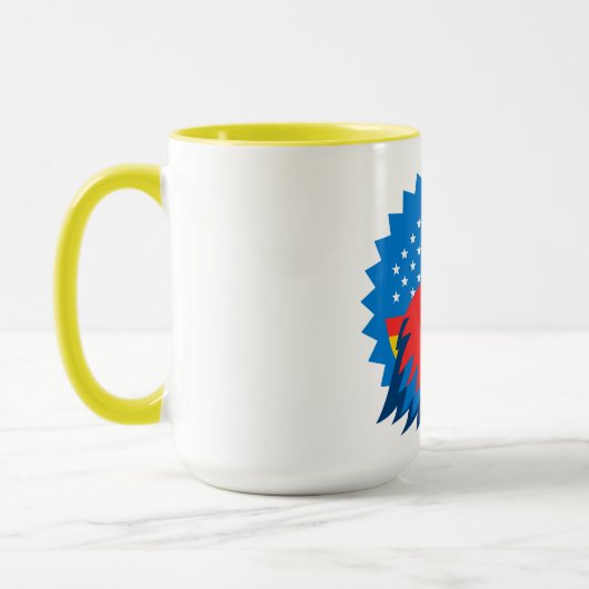 Fierce Bald Eagle über die US-Flagge Tasse (Links)