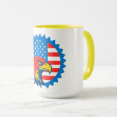 Fierce Bald Eagle über die US-Flagge Tasse (VorderseiteRechts)
