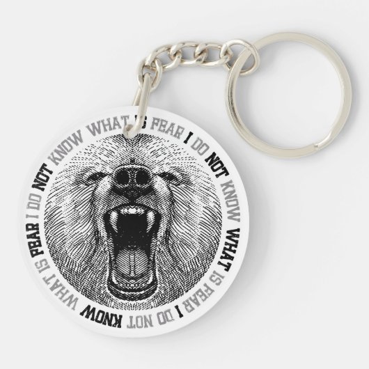 Fierce Bär: Defiant Phrase Artwork Schlüsselanhänger (Rückseite)