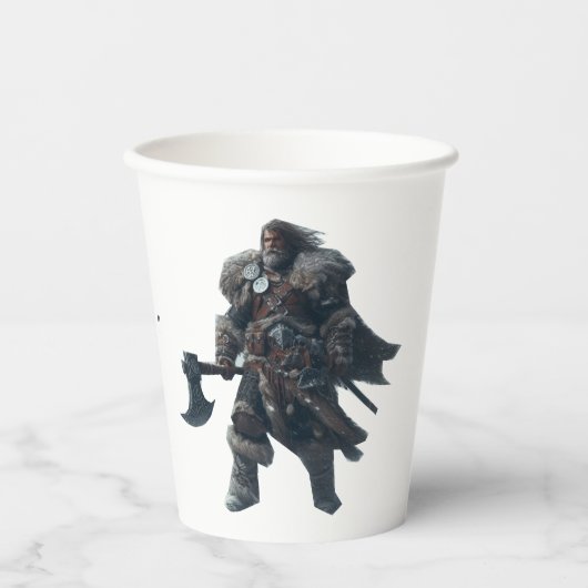 Fierce Barbarian Warrior mit antikem Ax Pappbecher (Vorderseite)