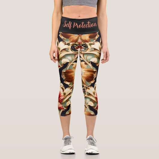 Fierce Baroque Pearl & Floral Kunst, Dichtung und  Capri Leggings (Vorderseite)