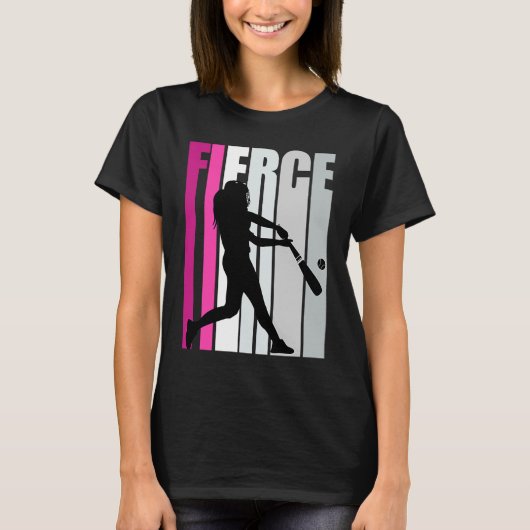 Fierce Baseball Birthday farbenfrohe Base Run Prac T-Shirt (Vorderseite)