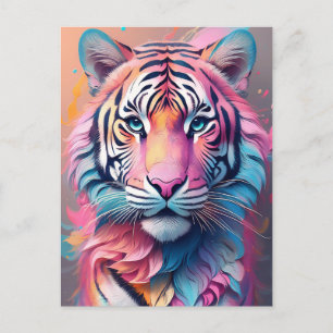 Fierce Beauty Pink Tiger Postkarte