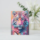 Fierce Beauty Pink Tiger Postkarte (Stehend Vorderseite)