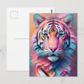 Fierce Beauty Pink Tiger Postkarte (Vorne/Hinten)