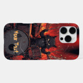 Fierce Black Cat Playing Drums Angry Drummer iPhone Hülle (Rückseite (Horizontal))