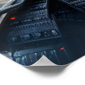 Fierce Black Samurai Krieger in traditioneller Rüs Poster (Ecke)