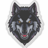 Fierce Black Wolf with Red Eyes Sticker – Dark Got (Vorderseite)