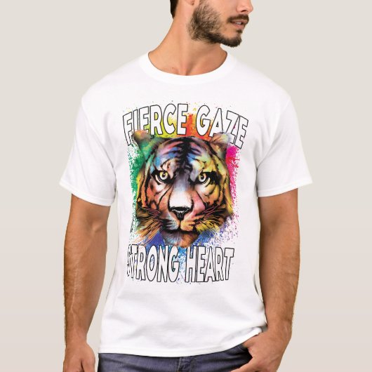 Fierce Blize Tiger für die weiße Farbe T-Shirt (Vorderseite)