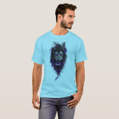 Fierce Blue Lion Graphic T-Shirt - Sky Blue Editio (Vorne ganz)