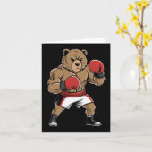 Fierce Boxing Bär Funny Tough Animal Fighter Karte (Gelbe Blume)