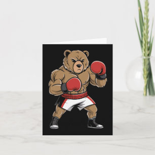 Fierce Boxing Bär Funny Tough Animal Fighter Karte